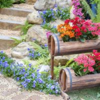 Original flowerpots made of wood with your own hands