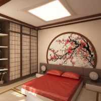 Dekoracija spavaće sobe u japanskom stilu