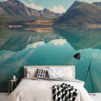 Natural landscape in the interior of a bedroom