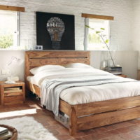 Letto in legno design camera da letto in stile country