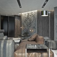 Gray tones in the design of the living room