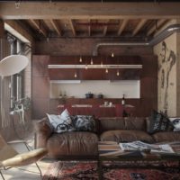 Decorazione domestica in stile loft per uomo