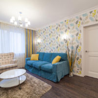 Bright wallpaper in a modern interior