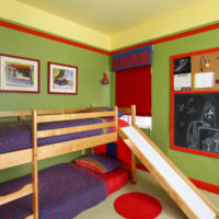 Dizajn dječje sobe sa zidovima maslina