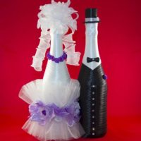 Wedding bottle decor for newlyweds