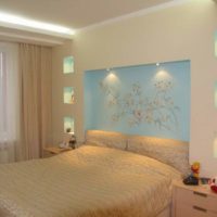 Illuminated decorative niches in bedroom decor