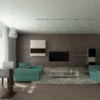 Sofe u boji mente u modernom stilu dnevnih soba