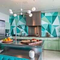 Shades of mint in a modern style kitchen