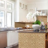 Mosaic di dapur dalam gaya Provence