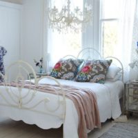 Plants and flowers in the bedroom interior