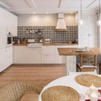 Combined kitchen living room in a private house