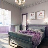 Bedroom with a loggia in a country house