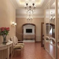 The interior of the hallway of a private house in a classic style