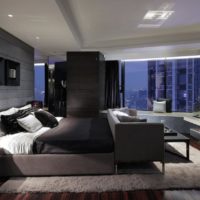 Dark colors in the design of the matrimonial bedroom