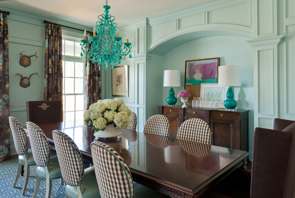 Brown polished mint table in living room