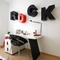 L'iscrizione sul muro nella stanza di un appassionato di musica rock