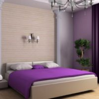 Warna Violet di pedalaman bilik tidur