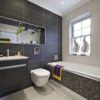 Dark tones in the interior of the bathroom