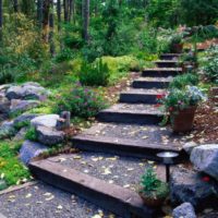 Escalier de jardin avec remblai