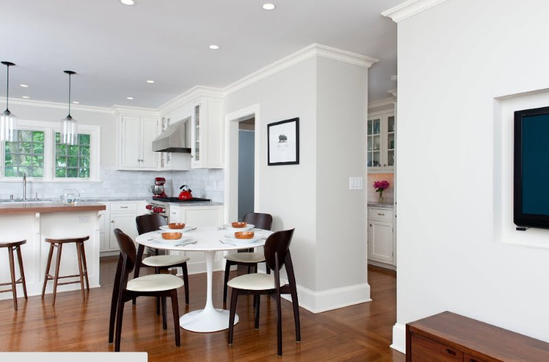 Walls in the kitchen, painted with water-based paint