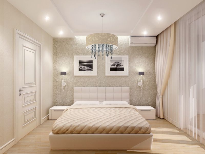 Comfortable lighting in the interior of the bedroom