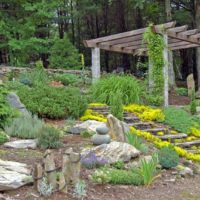 Pergola sulla terrazza sul pendio