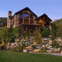 Country house on a stone hill