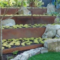 Garden beds on the sloping mountain hacienda