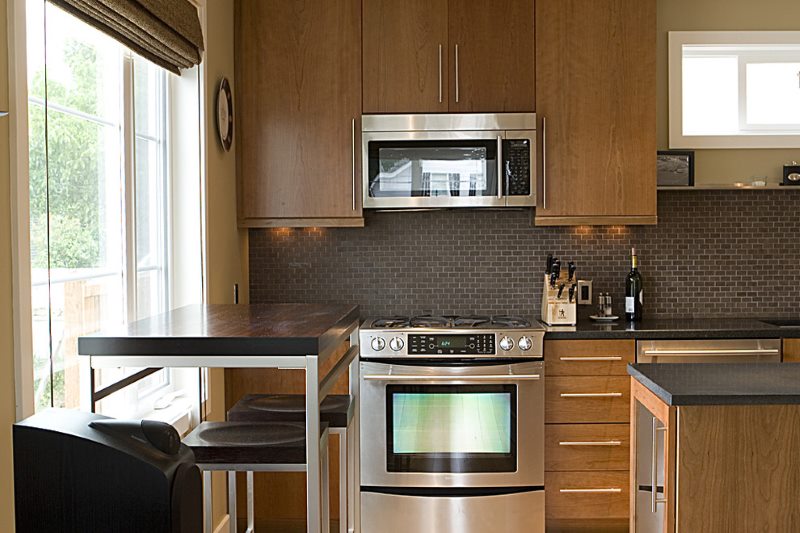 Touch screen hob in the kitchen interior