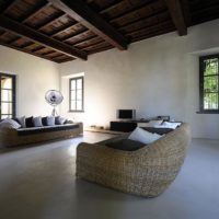 Rattan furniture in the living room of a private house