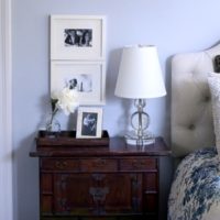 Stylish bedside table in a classic bedroom