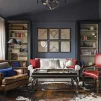 Couleurs sombres dans un salon de style classique