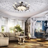 Corinthian columns living room interior