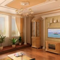 Decoration of the living room with polyurethane columns