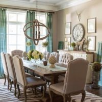 Brown solid wood table in the dining area