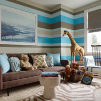 Brown sofa in the children's room