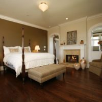 Dark brown bedroom floor