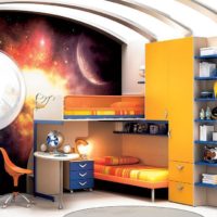 Design of a children's room in bright colors