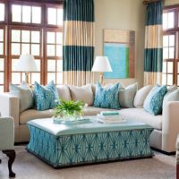 Provence-style table in the living room of a private house