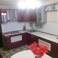 Dapur ditetapkan dengan pintu raspberry