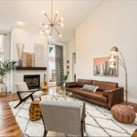 Lighting in the living room of a country house