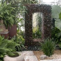 Gabions dans le paysage du jardin