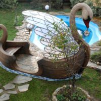 Banc de cygne de jardin