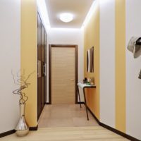 Yellow color in the hallway interior