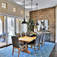 Design living room with brick wall in the interior