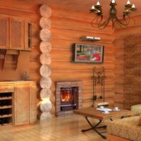 The interior of the lounge in the log bath