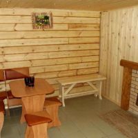 Wood furniture in the dressing room