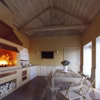 BBQ stove in a country bath