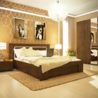 Ball-shaped chandelier in the bedroom interior