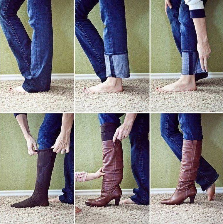 Lifehack pour habiller les jeans en bottes